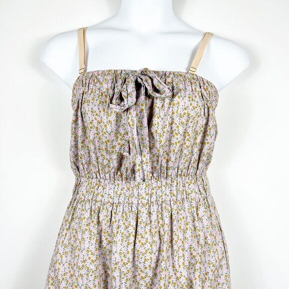 J Crew Summer Dress Size Medium Bubble Sundress Floral Sleeveless Straps Pockets - Picture 6 of 11